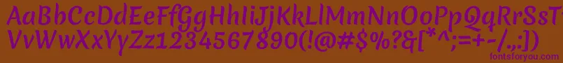 MeriendaoneRegular Font – Purple Fonts on Brown Background