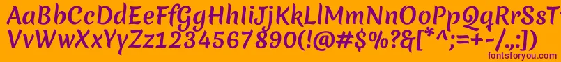 MeriendaoneRegular Font – Purple Fonts on Orange Background