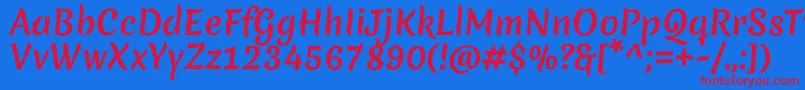 MeriendaoneRegular Font – Red Fonts on Blue Background