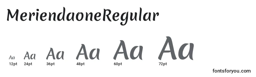 Размеры шрифта MeriendaoneRegular