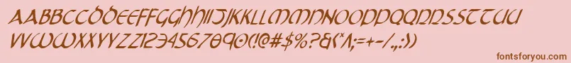 TristramCondensedItalic Font – Brown Fonts on Pink Background