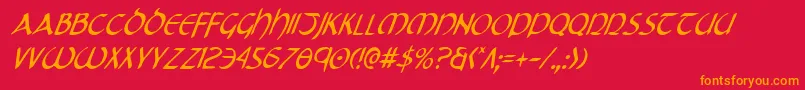 TristramCondensedItalic Font – Orange Fonts on Red Background