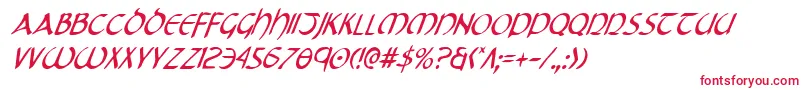 フォントTristramCondensedItalic – 白い背景に赤い文字