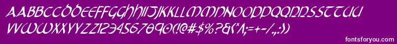 TristramCondensedItalic Font – White Fonts on Purple Background