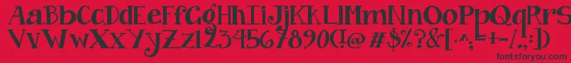 Jandacurlygirlchunky Font – Black Fonts on Red Background