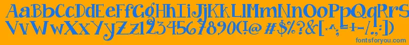 Jandacurlygirlchunky Font – Blue Fonts on Orange Background