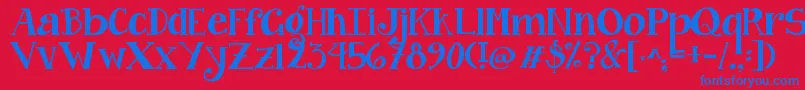 Jandacurlygirlchunky Font – Blue Fonts on Red Background