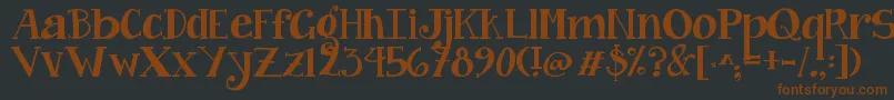 Шрифт Jandacurlygirlchunky – коричневые шрифты на чёрном фоне