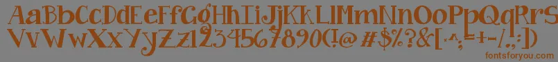 Jandacurlygirlchunky-fontti – ruskeat fontit harmaalla taustalla