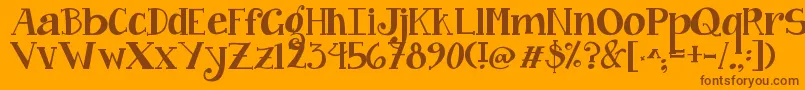 Шрифт Jandacurlygirlchunky – коричневые шрифты на оранжевом фоне