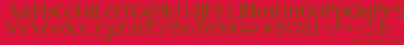 Jandacurlygirlchunky-Schriftart – Braune Schriften auf rotem Hintergrund
