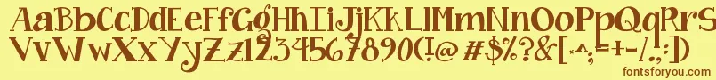 fuente Jandacurlygirlchunky – Fuentes Marrones Sobre Fondo Amarillo