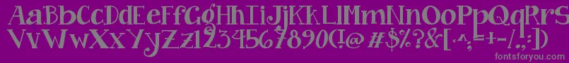 Czcionka Jandacurlygirlchunky – szare czcionki na fioletowym tle