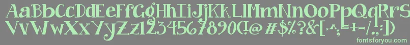 Jandacurlygirlchunky Font – Green Fonts on Gray Background