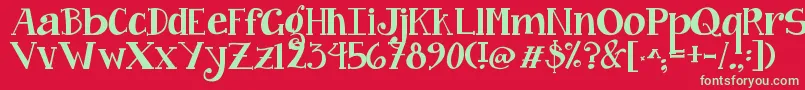 Jandacurlygirlchunky Font – Green Fonts on Red Background