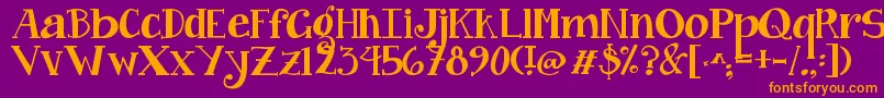 Jandacurlygirlchunky Font – Orange Fonts on Purple Background