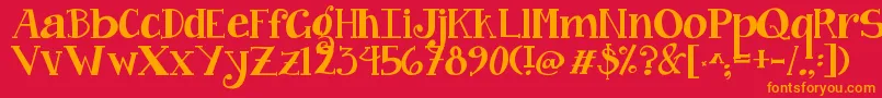 Jandacurlygirlchunky Font – Orange Fonts on Red Background