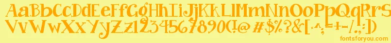 Jandacurlygirlchunky Font – Orange Fonts on Yellow Background