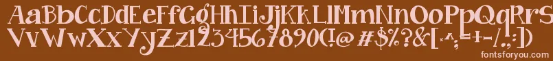 フォントJandacurlygirlchunky – 茶色の背景にピンクのフォント
