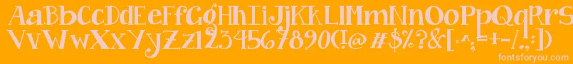Jandacurlygirlchunky Font – Pink Fonts on Orange Background