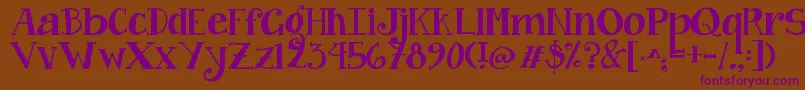 Jandacurlygirlchunky Font – Purple Fonts on Brown Background