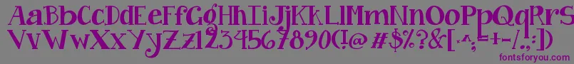 Шрифт Jandacurlygirlchunky – фиолетовые шрифты на сером фоне