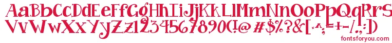 Jandacurlygirlchunky Font – Red Fonts on White Background