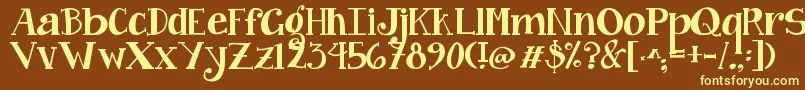Jandacurlygirlchunky Font – Yellow Fonts on Brown Background