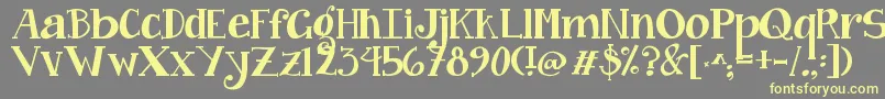 Jandacurlygirlchunky Font – Yellow Fonts on Gray Background