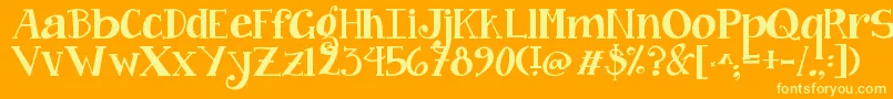 Jandacurlygirlchunky Font – Yellow Fonts on Orange Background
