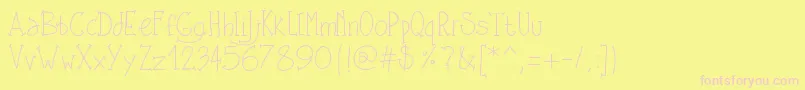 Pwshesamazing-Schriftart – Rosa Schriften auf gelbem Hintergrund