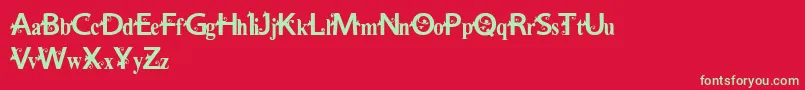 Vtksestilosa Font – Green Fonts on Red Background
