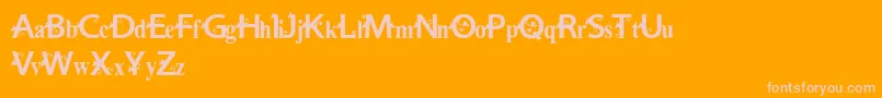 Vtksestilosa-Schriftart – Rosa Schriften auf orangefarbenem Hintergrund