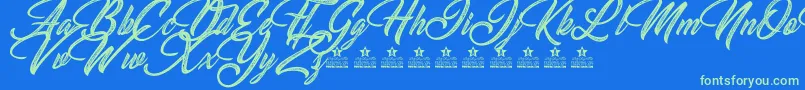 SouthGardensPersonalUse Font – Green Fonts on Blue Background