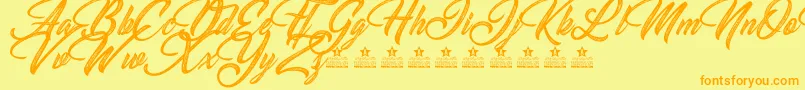 SouthGardensPersonalUse Font – Orange Fonts on Yellow Background