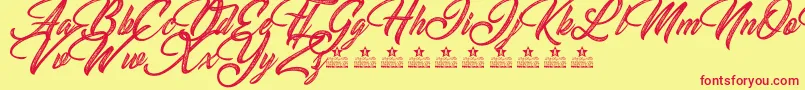 SouthGardensPersonalUse Font – Red Fonts on Yellow Background