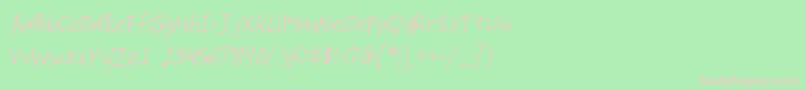 Demoi Font – Pink Fonts on Green Background
