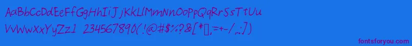 Demoi Font – Purple Fonts on Blue Background
