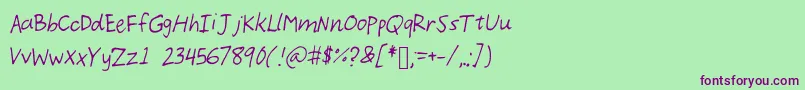 Demoi Font – Purple Fonts on Green Background