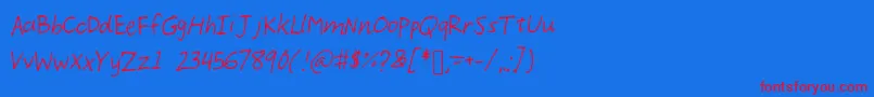 Demoi Font – Red Fonts on Blue Background