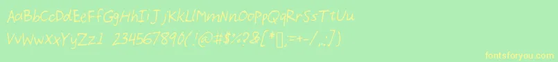 Demoi Font – Yellow Fonts on Green Background