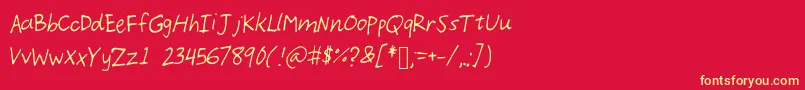 Demoi Font – Yellow Fonts on Red Background