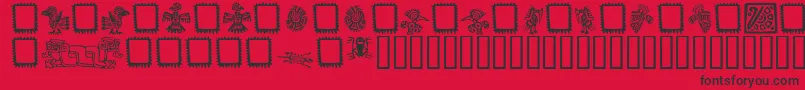 MexicanOrnaments Font – Black Fonts on Red Background