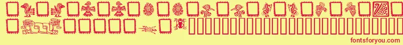 MexicanOrnaments Font – Red Fonts on Yellow Background