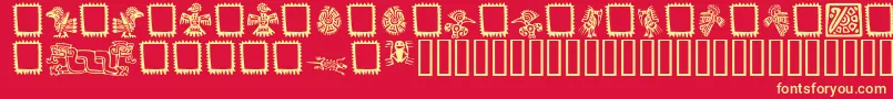 フォントMexicanOrnaments – 黄色の文字、赤い背景