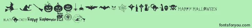 FreakyHalloween Font – Black Fonts on Green Background