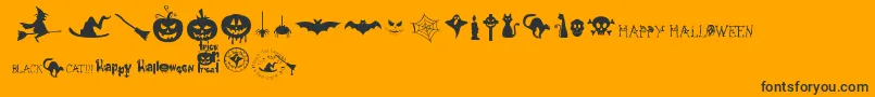 FreakyHalloween Font – Black Fonts on Orange Background
