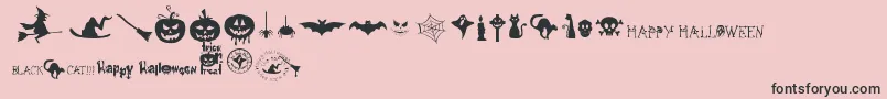 Fonte FreakyHalloween – fontes pretas em um fundo rosa