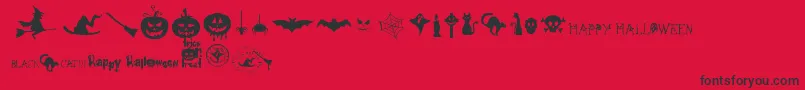 Czcionka FreakyHalloween – czarne czcionki na czerwonym tle