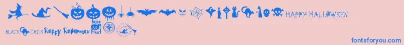 FreakyHalloween Font – Blue Fonts on Pink Background